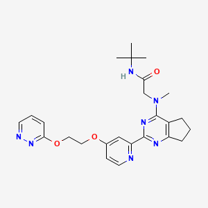 N-tert-butyl-2-[methyl-[2-[4-(2-pyridazin-3-yloxyethoxy)pyridin-2-yl]-6,7-dihydro-5H-cyclopenta[d]pyrimidin-4-yl]amino]acetamide