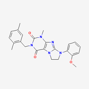 molecular formula C24H25N5O3 B15390813 3-(2,5-dimethylbenzyl)-8-(2-methoxyphenyl)-1-methyl-7,8-dihydro-1H-imidazo[2,1-f]purine-2,4(3H,6H)-dione 