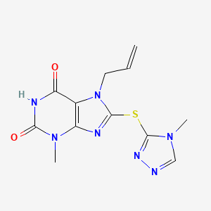 7-Allyl-3-methyl-8-(4-methyl-4H-[1,2,4]triazol-3-ylsulfanyl)-3,7-dihydro-purine-2,6-dione