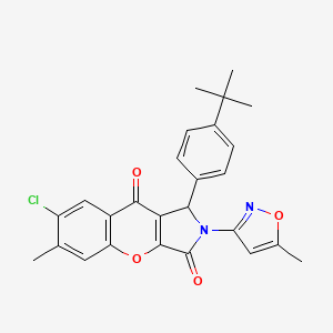 1-(4-Tert-butylphenyl)-7-chloro-6-methyl-2-(5-methyl-1,2-oxazol-3-yl)-1,2-dihydrochromeno[2,3-c]pyrrole-3,9-dione