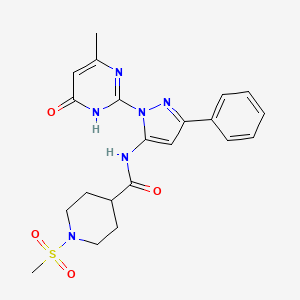 N-(1-(4-methyl-6-oxo-1,6-dihydropyrimidin-2-yl)-3-phenyl-1H-pyrazol-5-yl)-1-(methylsulfonyl)piperidine-4-carboxamide