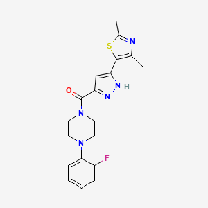 (3-(2,4-dimethylthiazol-5-yl)-1H-pyrazol-5-yl)(4-(2-fluorophenyl)piperazin-1-yl)methanone