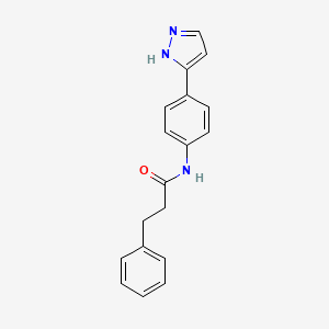 N-(4-(1H-pyrazol-3-yl)phenyl)-3-phenylpropanamide