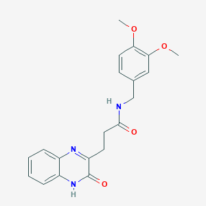 molecular formula C20H21N3O4 B15391020 N-(3,4-dimethoxybenzyl)-3-(3-oxo-3,4-dihydroquinoxalin-2-yl)propanamide 