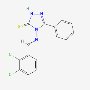 molecular formula C15H10Cl2N4S B15391024 4-[(2,3-dichlorophenyl)methylideneamino]-3-phenyl-1H-1,2,4-triazole-5-thione 