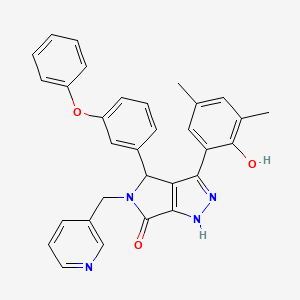 3-(2-hydroxy-3,5-dimethylphenyl)-4-(3-phenoxyphenyl)-5-(pyridin-3-ylmethyl)-4,5-dihydropyrrolo[3,4-c]pyrazol-6(2H)-one