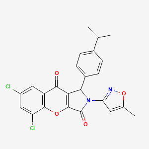 5,7-Dichloro-2-(5-methyl-1,2-oxazol-3-yl)-1-[4-(propan-2-yl)phenyl]-1,2-dihydrochromeno[2,3-c]pyrrole-3,9-dione