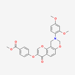 methyl 4-{[9-(2,4-dimethoxyphenyl)-4-oxo-9,10-dihydro-4H,8H-chromeno[8,7-e][1,3]oxazin-3-yl]oxy}benzoate