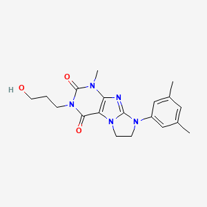 molecular formula C19H23N5O3 B15391356 8-(3,5-dimethylphenyl)-3-(3-hydroxypropyl)-1-methyl-7,8-dihydro-1H-imidazo[2,1-f]purine-2,4(3H,6H)-dione 