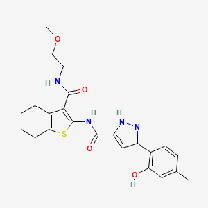 5-(2-hydroxy-4-methylphenyl)-N-{3-[(2-methoxyethyl)carbamoyl]-4,5,6,7-tetrahydro-1-benzothiophen-2-yl}-1H-pyrazole-3-carboxamide