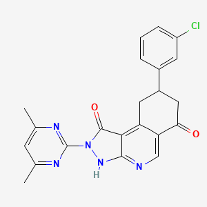 molecular formula C22H18ClN5O2 B15391488 8-(3-chlorophenyl)-2-(4,6-dimethylpyrimidin-2-yl)-2,3,8,9-tetrahydro-1H-pyrazolo[3,4-c]isoquinoline-1,6(7H)-dione 