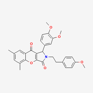 1-(3,4-Dimethoxyphenyl)-2-[2-(4-methoxyphenyl)ethyl]-5,7-dimethyl-1,2-dihydrochromeno[2,3-c]pyrrole-3,9-dione