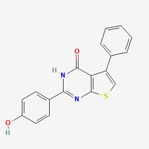 molecular formula C18H12N2O2S B15391514 2-(4-hydroxyphenyl)-5-phenylthieno[2,3-d]pyrimidin-4(3H)-one 