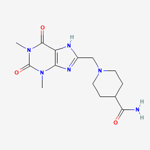 1-((1,3-dimethyl-2,6-dioxo-2,3,6,7-tetrahydro-1H-purin-8-yl)methyl)piperidine-4-carboxamide