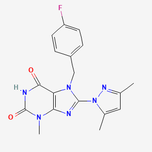 8-(3,5-Dimethylpyrazol-1-yl)-7-[(4-fluorophenyl)methyl]-3-methylpurine-2,6-dione