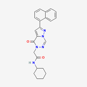 molecular formula C23H23N5O2 B15391797 N-cyclohexyl-2-(2-(naphthalen-1-yl)-4-oxopyrazolo[1,5-d][1,2,4]triazin-5(4H)-yl)acetamide 