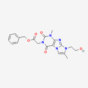 molecular formula C20H21N5O5 B15391900 benzyl [8-(2-hydroxyethyl)-1,7-dimethyl-2,4-dioxo-1,2,4,8-tetrahydro-3H-imidazo[2,1-f]purin-3-yl]acetate 