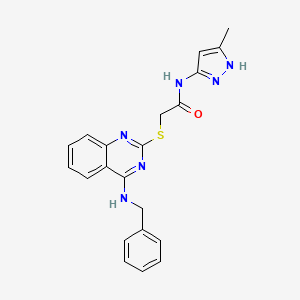 molecular formula C21H20N6OS B15391969 2-((4-(benzylamino)quinazolin-2-yl)thio)-N-(3-methyl-1H-pyrazol-5-yl)acetamide 