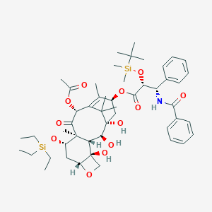 molecular formula C50H73NO12Si2 B153920 [(1S,2S,3R,4S,7R,9S,10S,12R,15S)-12-Acetyloxy-1,2,4-trihydroxy-10,14,17,17-tetramethyl-11-oxo-9-triethylsilyloxy-6-oxatetracyclo[11.3.1.03,10.04,7]heptadec-13-en-15-yl] (2R,3S)-3-benzamido-2-[tert-butyl(dimethyl)silyl]oxy-3-phenylpropanoate CAS No. 160768-75-2