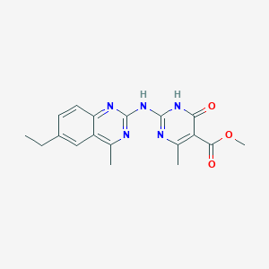 molecular formula C18H19N5O3 B15392006 Methyl 2-[(6-ethyl-4-methylquinazolin-2-yl)amino]-4-hydroxy-6-methylpyrimidine-5-carboxylate 