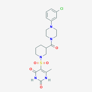 molecular formula C21H26ClN5O5S B15392066 [4-(3-Chlorophenyl)piperazin-1-yl]{1-[(2,4-dihydroxy-6-methylpyrimidin-5-yl)sulfonyl]piperidin-3-yl}methanone 