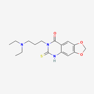 molecular formula C16H21N3O3S B15392076 7-[3-(diethylamino)propyl]-6-sulfanylidene-5H-[1,3]dioxolo[4,5-g]quinazolin-8-one 