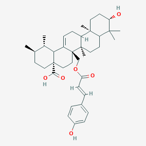 (1S,2R,4aS,6aR,6bR,10S,12aR)-10-hydroxy-6a-[[(E)-3-(4-hydroxyphenyl)prop-2-enoyl]oxymethyl]-1,2,6b,9,9,12a-hexamethyl-2,3,4,5,6,6a,7,8,8a,10,11,12,13,14b-tetradecahydro-1H-picene-4a-carboxylic acid