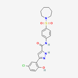 N-[4-(azepan-1-ylsulfonyl)phenyl]-5-(5-chloro-2-hydroxyphenyl)-1H-pyrazole-3-carboxamide