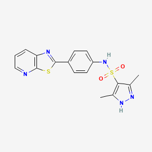 3,5-dimethyl-N-(4-(thiazolo[5,4-b]pyridin-2-yl)phenyl)-1H-pyrazole-4-sulfonamide