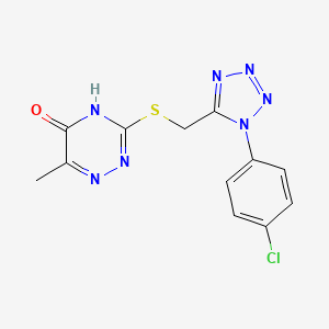 3-({[1-(4-chlorophenyl)-1H-tetrazol-5-yl]methyl}sulfanyl)-6-methyl-1,2,4-triazin-5-ol