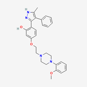 5-{2-[4-(2-methoxyphenyl)piperazin-1-yl]ethoxy}-2-(3-methyl-4-phenyl-1H-pyrazol-5-yl)phenol