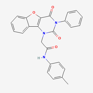 molecular formula C25H19N3O4 B15392130 2-(2,4-dioxo-3-phenyl-3,4-dihydrobenzofuro[3,2-d]pyrimidin-1(2H)-yl)-N-(p-tolyl)acetamide 