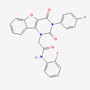 molecular formula C24H15F2N3O4 B15392148 N-(2-fluorophenyl)-2-(3-(4-fluorophenyl)-2,4-dioxo-3,4-dihydrobenzofuro[3,2-d]pyrimidin-1(2H)-yl)acetamide 