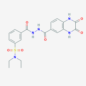 3-({2-[(2,3-dioxo-1,2,3,4-tetrahydroquinoxalin-6-yl)carbonyl]hydrazinyl}carbonyl)-N,N-diethylbenzenesulfonamide