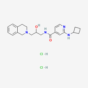 molecular formula C22H30Cl2N4O2 B15392175 2-(cyclobutylamino)-N-[3-(3,4-dihydro-1H-isoquinolin-2-yl)-2-hydroxypropyl]pyridine-4-carboxamide;dihydrochloride 