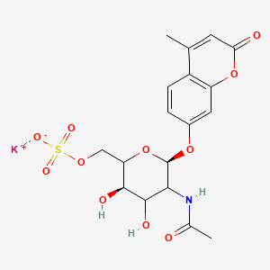 molecular formula C18H20KNO11S B15392176 potassium;[(3R,6S)-5-acetamido-3,4-dihydroxy-6-(4-methyl-2-oxochromen-7-yl)oxyoxan-2-yl]methyl sulfate 