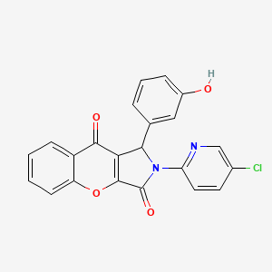 molecular formula C22H13ClN2O4 B15392182 2-(5-Chloropyridin-2-yl)-1-(3-hydroxyphenyl)-1,2-dihydrochromeno[2,3-c]pyrrole-3,9-dione 