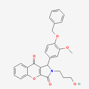 molecular formula C28H25NO6 B15392191 1-[4-(Benzyloxy)-3-methoxyphenyl]-2-(3-hydroxypropyl)-1,2-dihydrochromeno[2,3-c]pyrrole-3,9-dione 