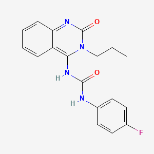 molecular formula C18H17FN4O2 B15392203 (E)-1-(4-fluorophenyl)-3-(2-oxo-3-propyl-2,3-dihydroquinazolin-4(1H)-ylidene)urea 