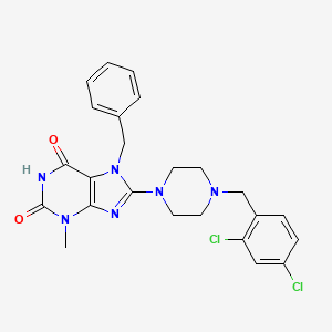 molecular formula C24H24Cl2N6O2 B15392240 7-benzyl-8-(4-(2,4-dichlorobenzyl)piperazin-1-yl)-3-methyl-1H-purine-2,6(3H,7H)-dione 