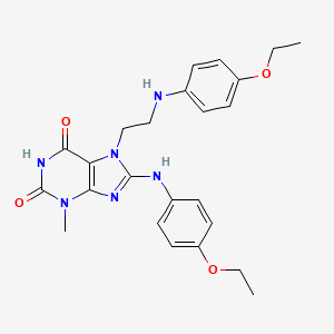 molecular formula C24H28N6O4 B15392268 8-[(4-ethoxyphenyl)amino]-7-{2-[(4-ethoxyphenyl)amino]ethyl}-3-methyl-3,7-dihydro-1H-purine-2,6-dione 