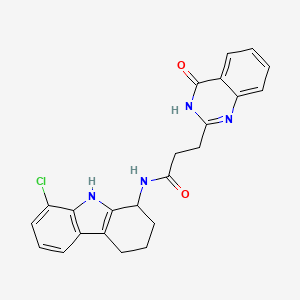 molecular formula C23H21ClN4O2 B15392341 N-(8-chloro-2,3,4,9-tetrahydro-1H-carbazol-1-yl)-3-(4-oxo-3,4-dihydroquinazolin-2-yl)propanamide 