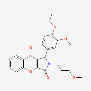 molecular formula C24H25NO6 B15392350 1-(4-Ethoxy-3-methoxyphenyl)-2-(3-methoxypropyl)-1,2-dihydrochromeno[2,3-c]pyrrole-3,9-dione 