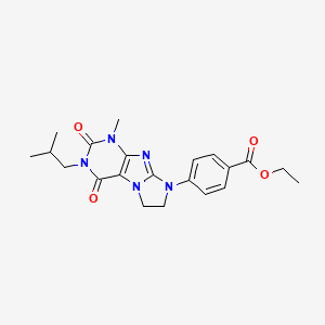 Ethyl 4-[4-methyl-2-(2-methylpropyl)-1,3-dioxo-7,8-dihydropurino[7,8-a]imidazol-6-yl]benzoate