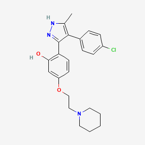 2-[4-(4-chlorophenyl)-3-methyl-1H-pyrazol-5-yl]-5-[2-(piperidin-1-yl)ethoxy]phenol