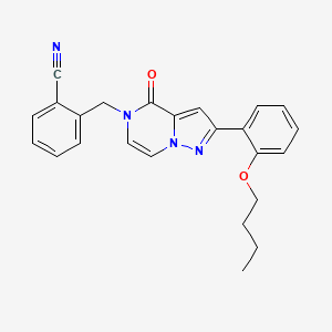 2-((2-(2-butoxyphenyl)-4-oxopyrazolo[1,5-a]pyrazin-5(4H)-yl)methyl)benzonitrile