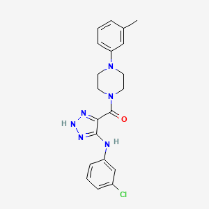 molecular formula C20H21ClN6O B15392450 {5-[(3-chlorophenyl)amino]-1H-1,2,3-triazol-4-yl}[4-(3-methylphenyl)piperazin-1-yl]methanone 