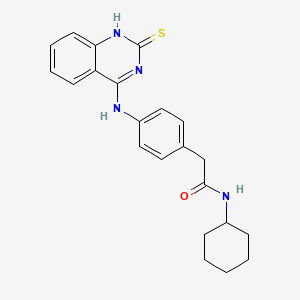 N-cyclohexyl-2-[4-[(2-sulfanylidene-1H-quinazolin-4-yl)amino]phenyl]acetamide