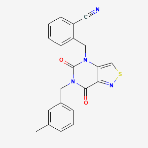 2-((6-(3-methylbenzyl)-5,7-dioxo-6,7-dihydroisothiazolo[4,3-d]pyrimidin-4(5H)-yl)methyl)benzonitrile