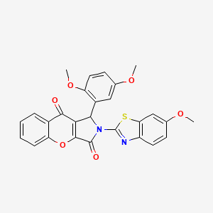 1-(2,5-Dimethoxyphenyl)-2-(6-methoxy-1,3-benzothiazol-2-yl)-1,2-dihydrochromeno[2,3-c]pyrrole-3,9-dione